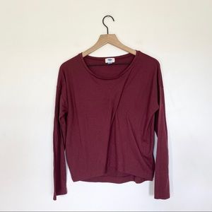 Old Navy Burgundy Long Sleeve Blouse